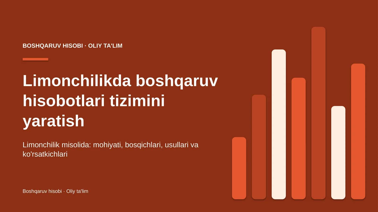 Limonchilikda boshqaruv hisobotlari tizimini yaratish