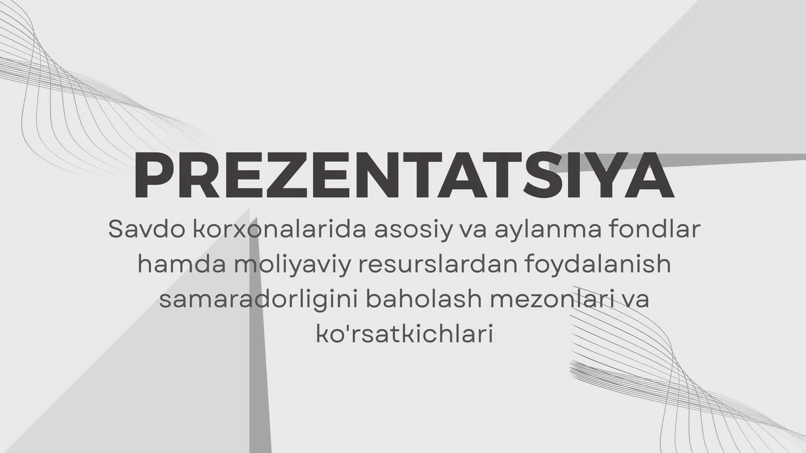 Savdo korxonalarida asosiy va aylanma fondlar hamda moliyaviy resurslardan foydalanish samaradorligini baholash mezonlari va ko'rsatkichlari