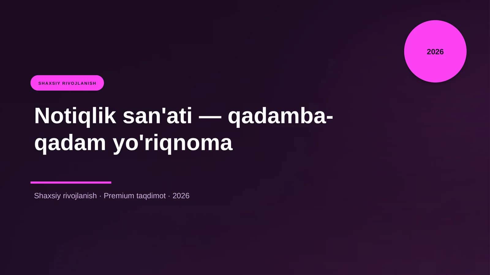 Notiqlik san'ati — qadamba-qadam yo'riqnoma