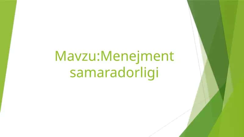 Menejmentsamaradorligi