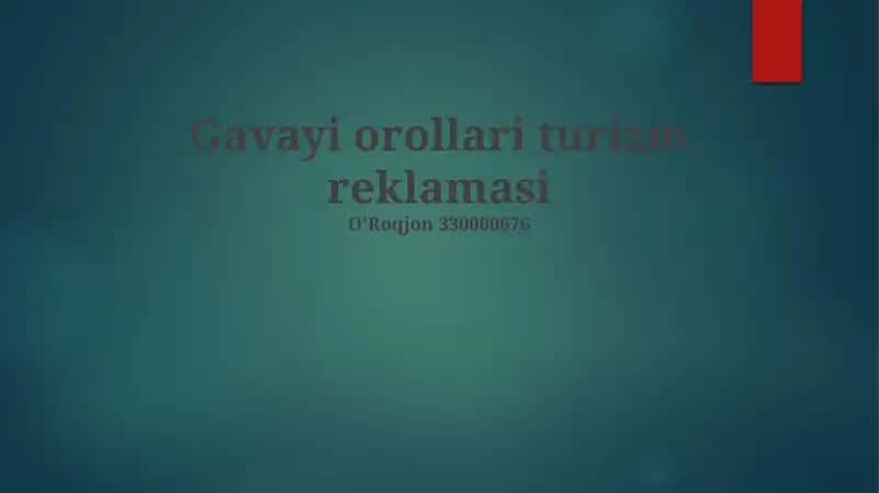 Gavayi Orollari turizm reklamasi