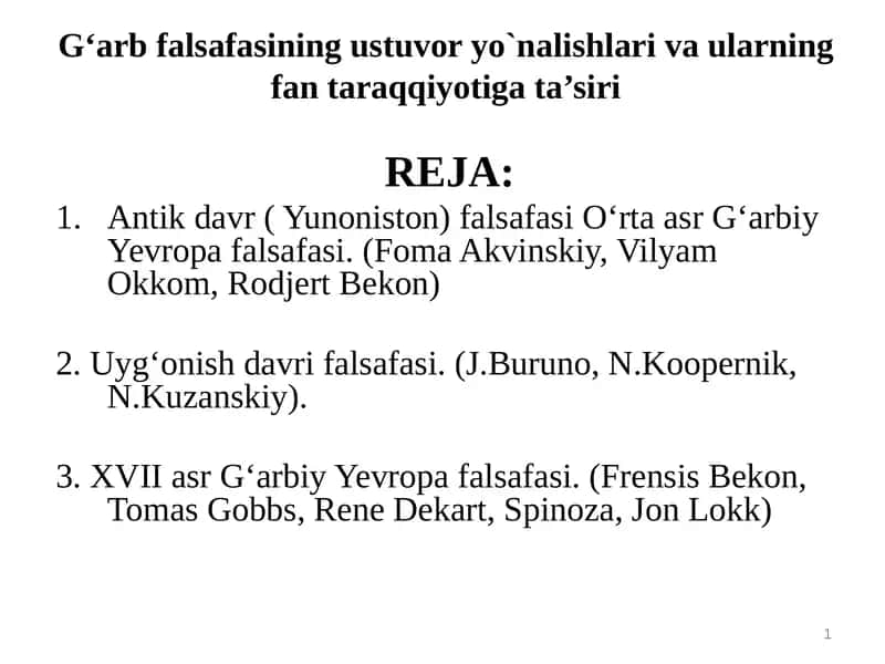 G‘arbiy Yevropa falsafasi