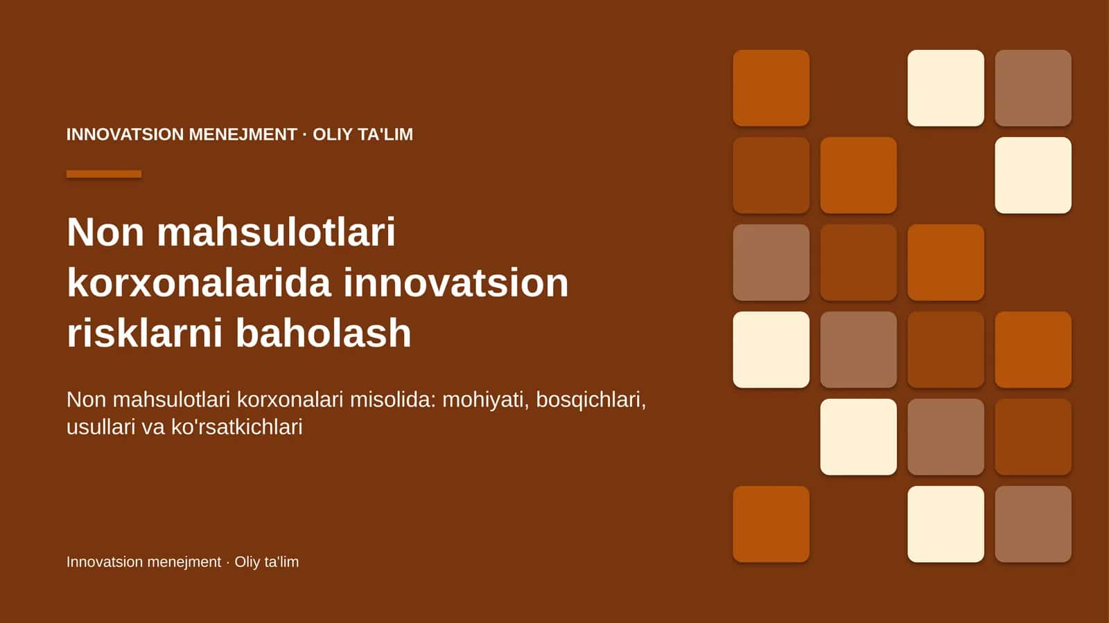 non mahsulotlari korxonalarida innovatsion risklarni baholash 1112
