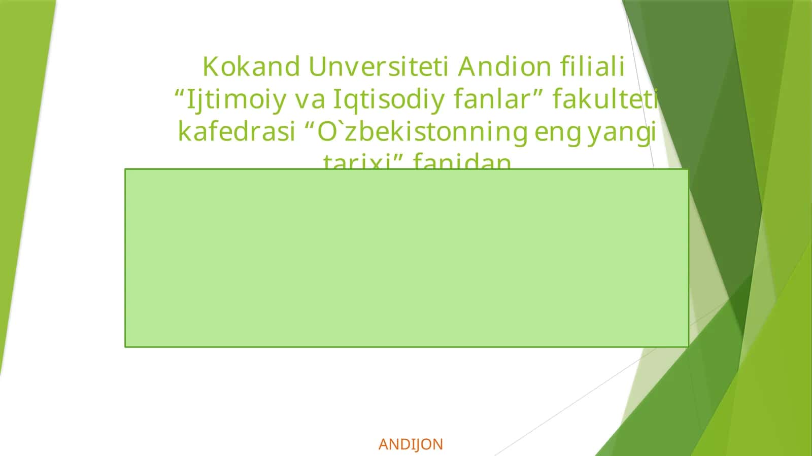 O`zbekistonning eng yaxshi tarixi