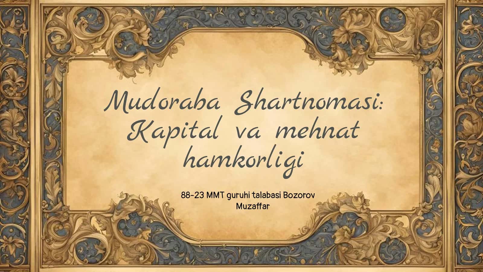 Mudoraba Shartnomasi: Kapital va mehnat hamkorligi