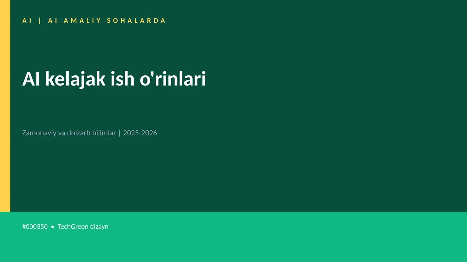 AI kelajak ish o'rinlari