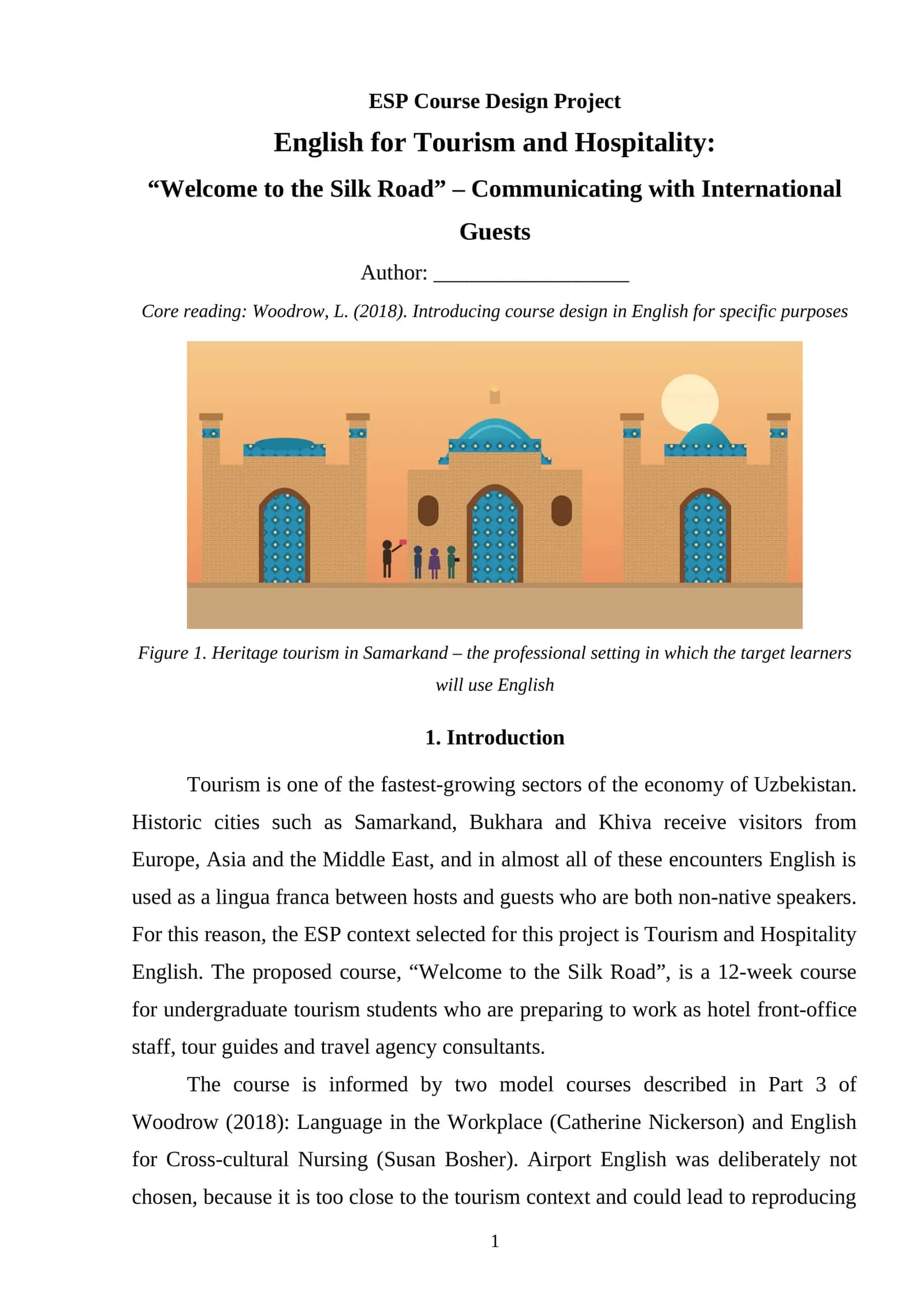 English for Tourism and Hospitality: “Welcome to the Silk Road” – Communicating with International Guests