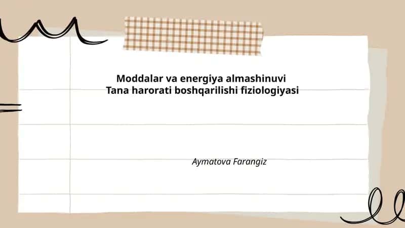 Termoregulyatsiya mexanizmlari