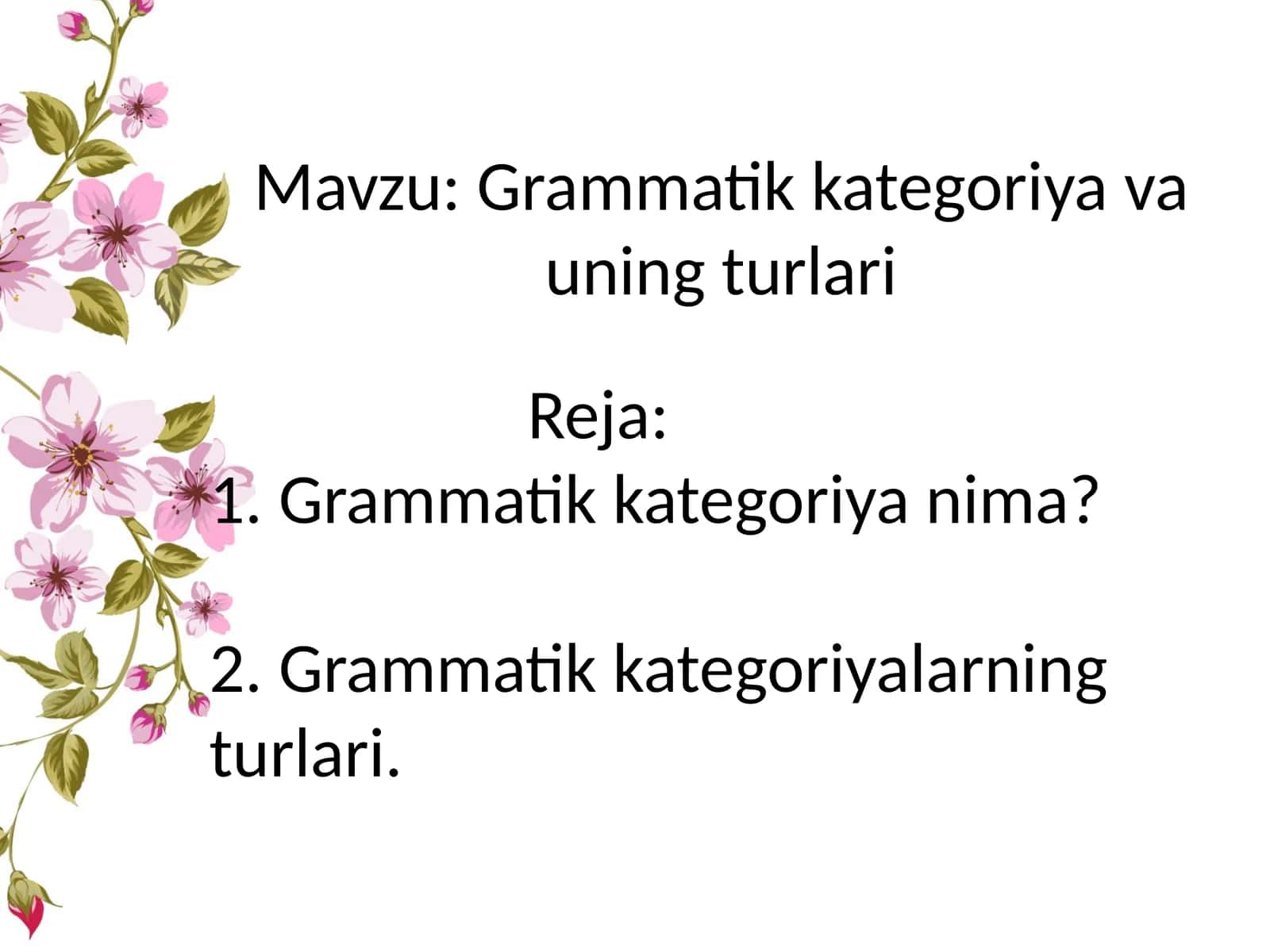 Grammatik kategoriya va uning turlari