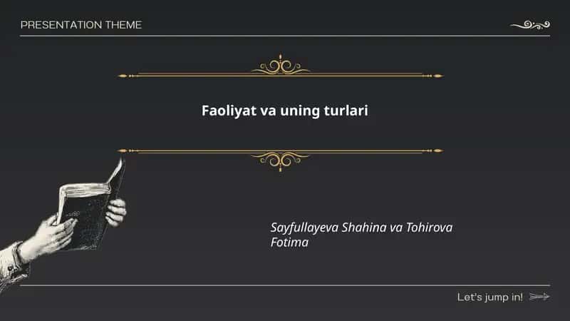Faoliyat va uning turlari