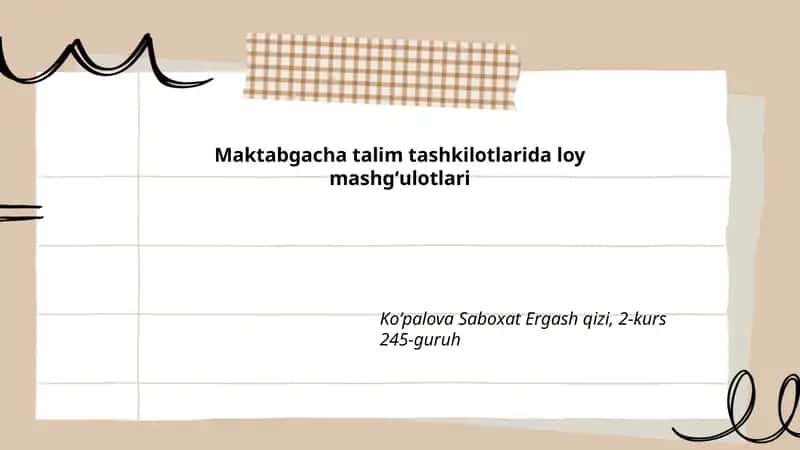 Loy mashgʻulotlari