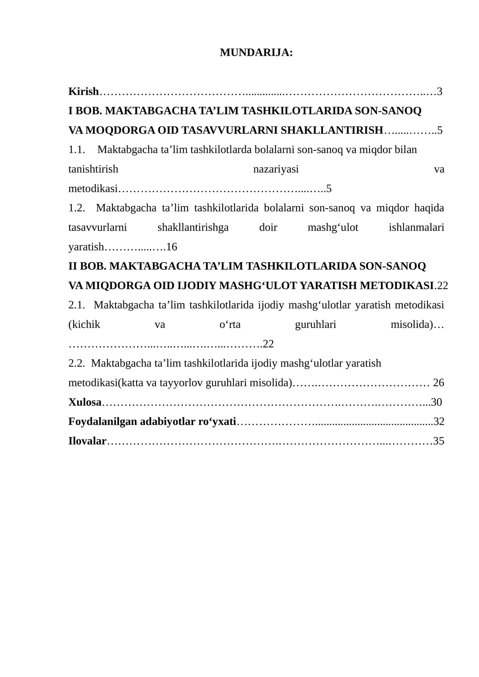MAKTABGACHA TA’LIM TASHKILOTLARIDA SON-SANOQ VA MOQDORGA OID TASAVVURLARNI SHAKLLANTIRISH