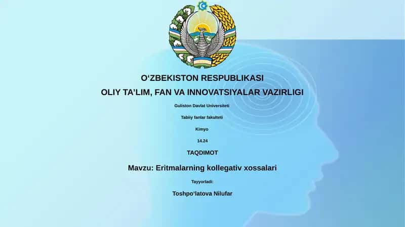 Eritmalarning kollegativ xossalari