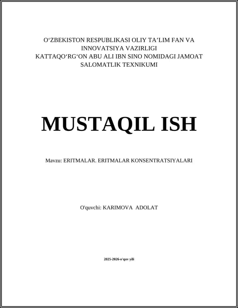 JAMOAT SALOMATLIK TEXNIKUMI