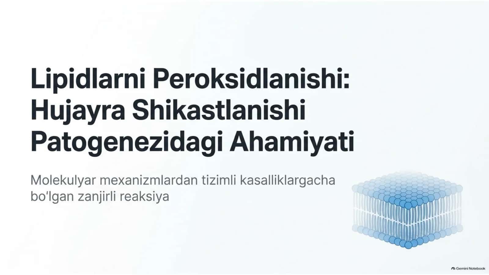 Lipidlarning peroksidlanishi va hujayra shikastlanishi — 15 slayd