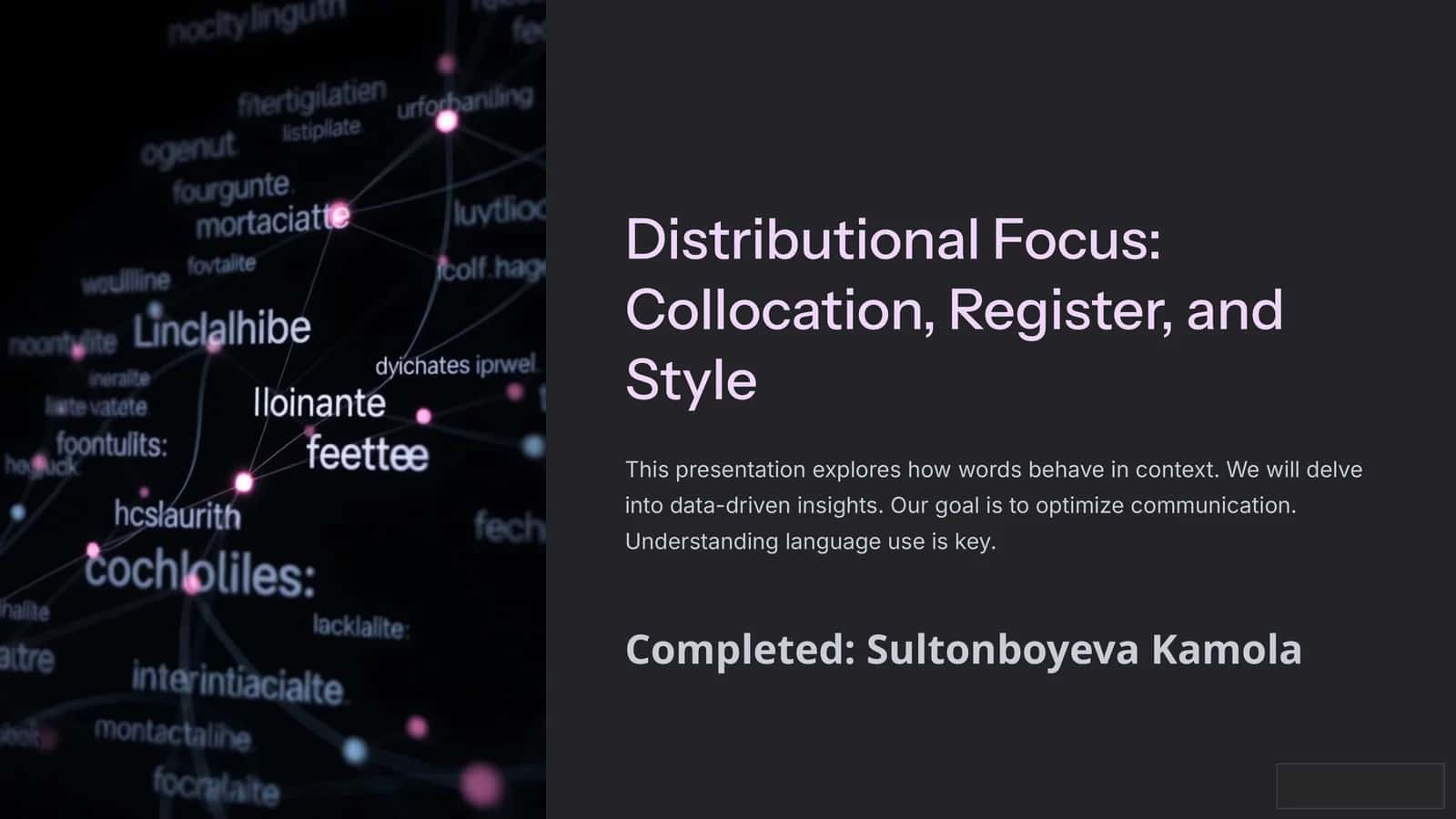 Distributional Focus: Collocation, Register, and Style