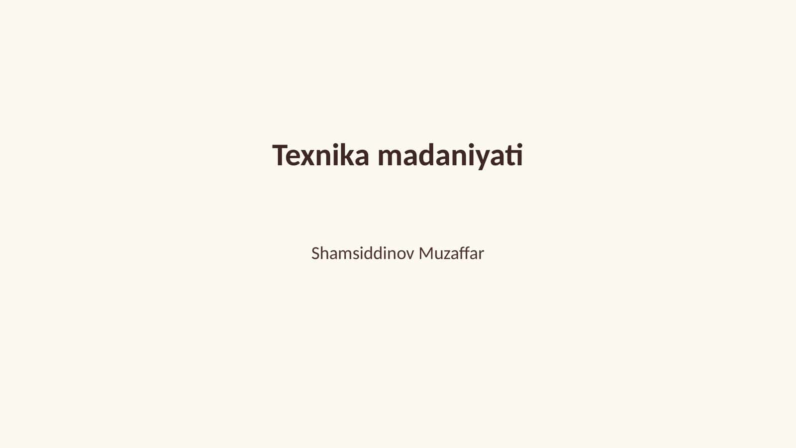 Texnika madaniyati