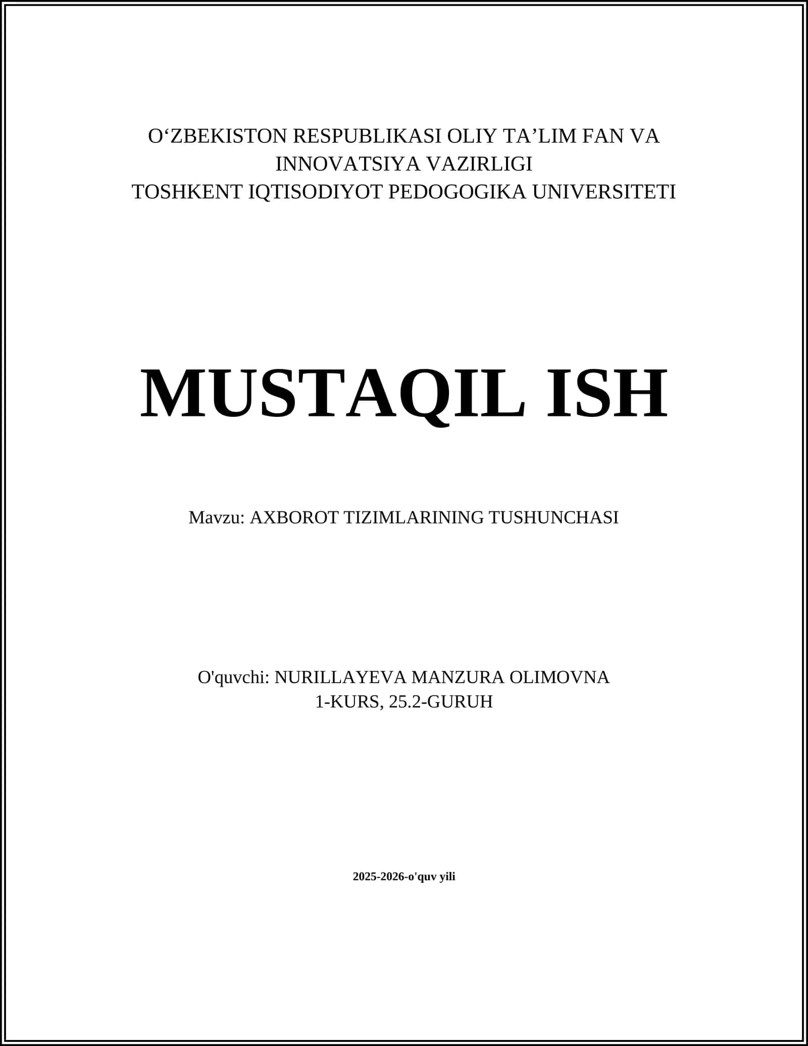 Axborot tizimlari