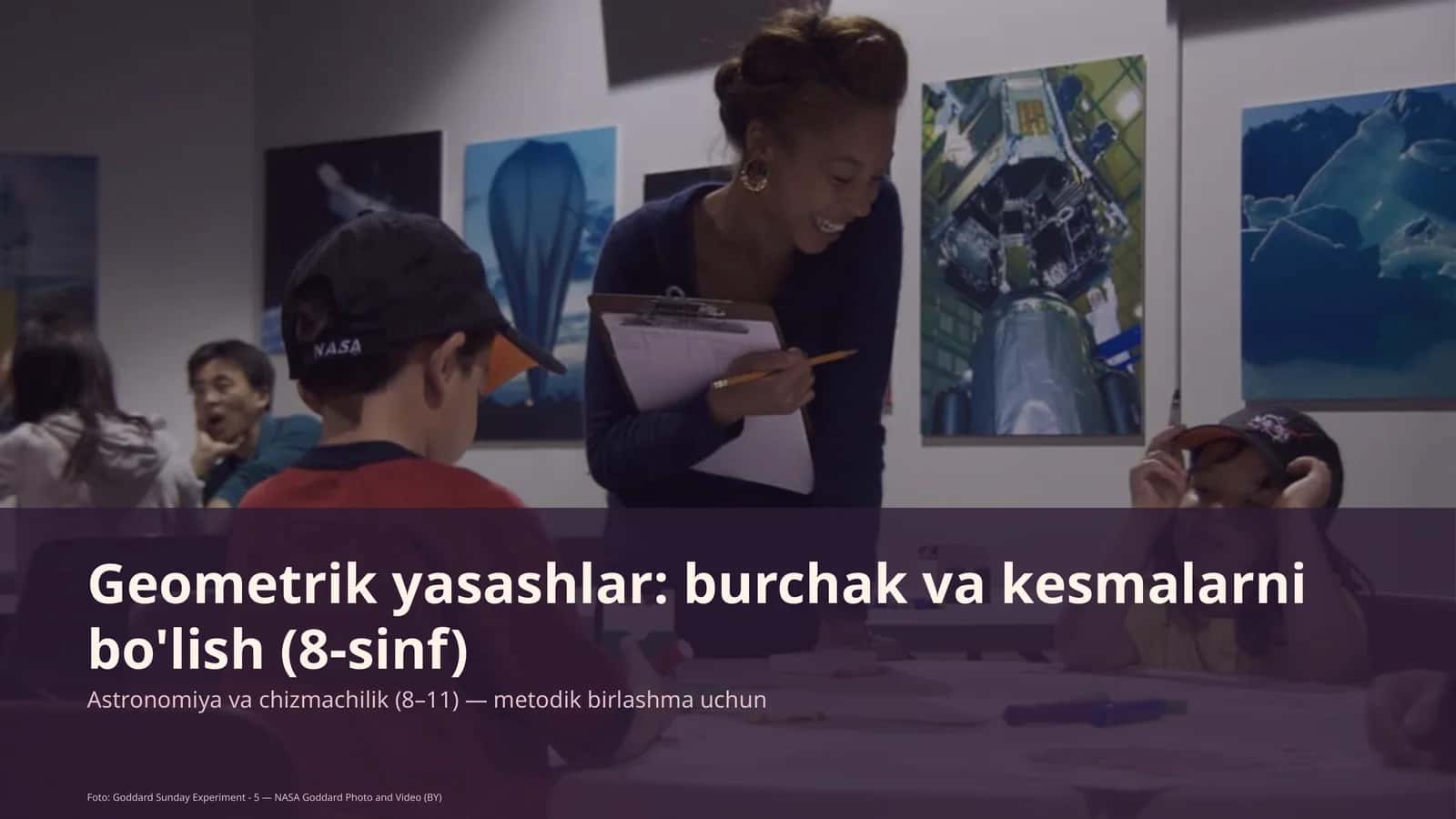 Geometrik yasashlar: burchak va kesmalarni bo'lish (8-sinf)