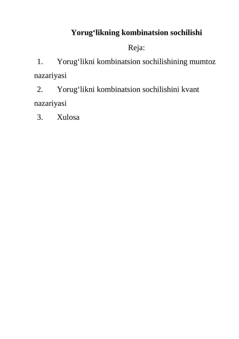 Yorug‘likning kombinatsion sochilishi