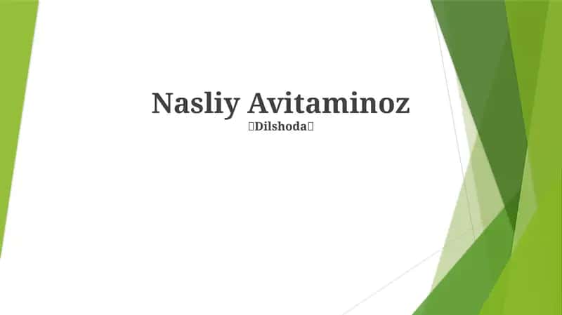 Nasliy Avitaminoz