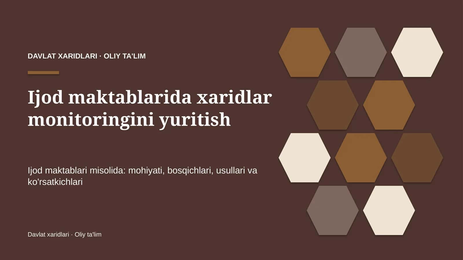 Ijod maktablarida xaridlar monitoringini yuritish