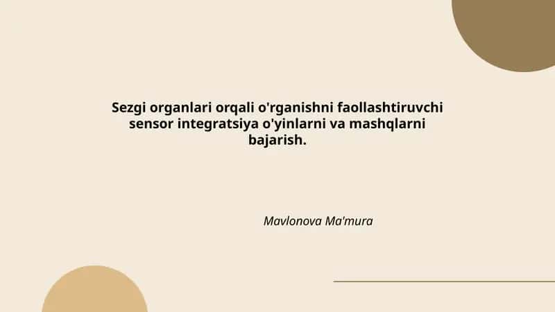 Vestibulyar tizimni faollashtiruvchi o'quv o'yinlar