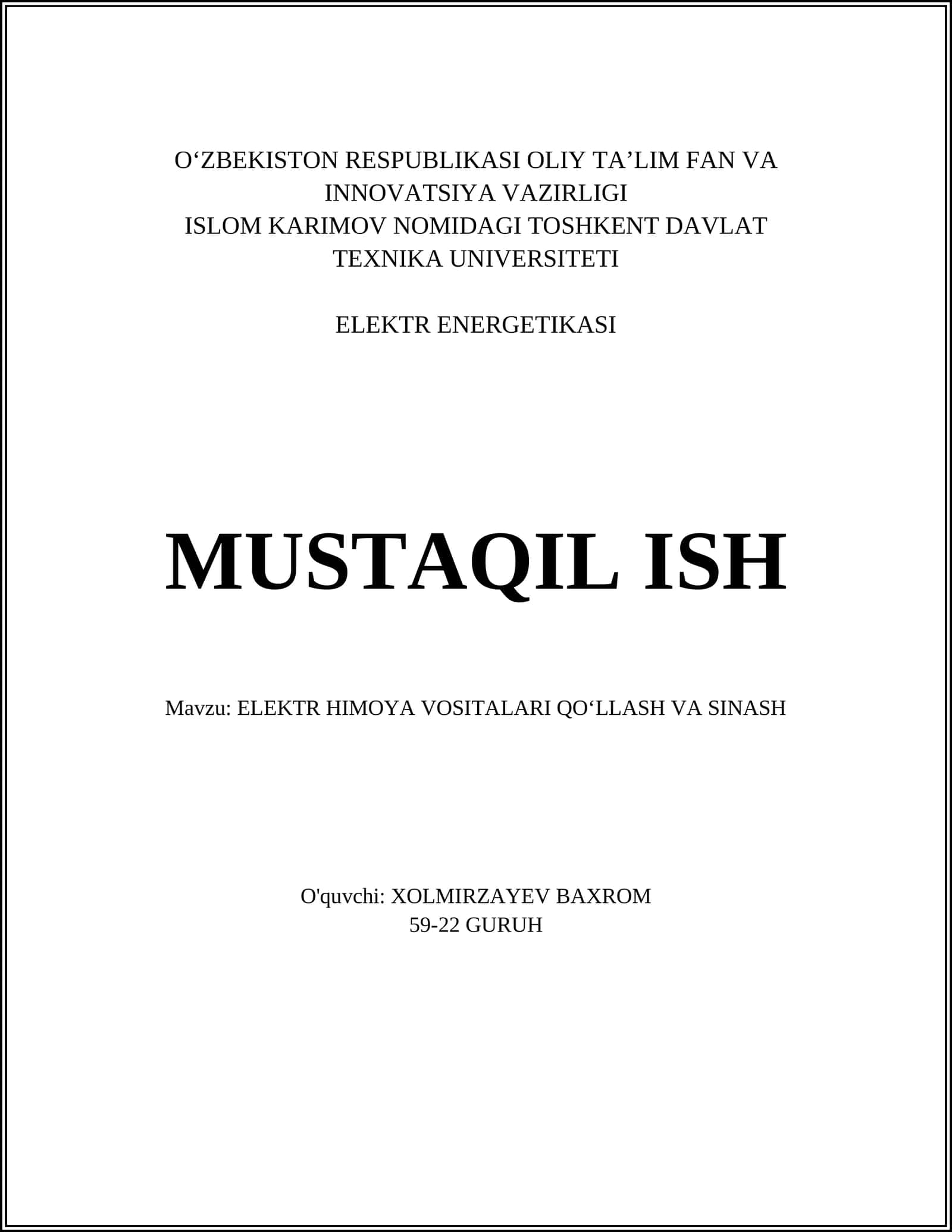 Elektr himoya vositalari