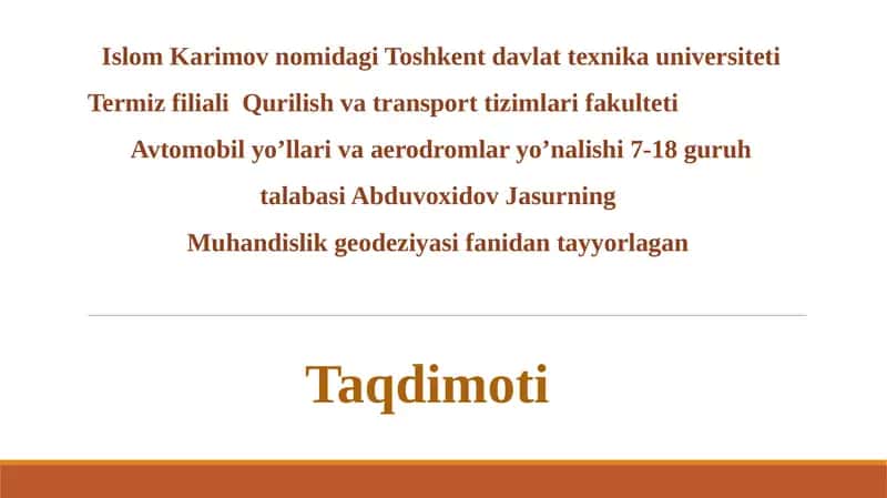 Geodeziya sohasida qo'llanma
