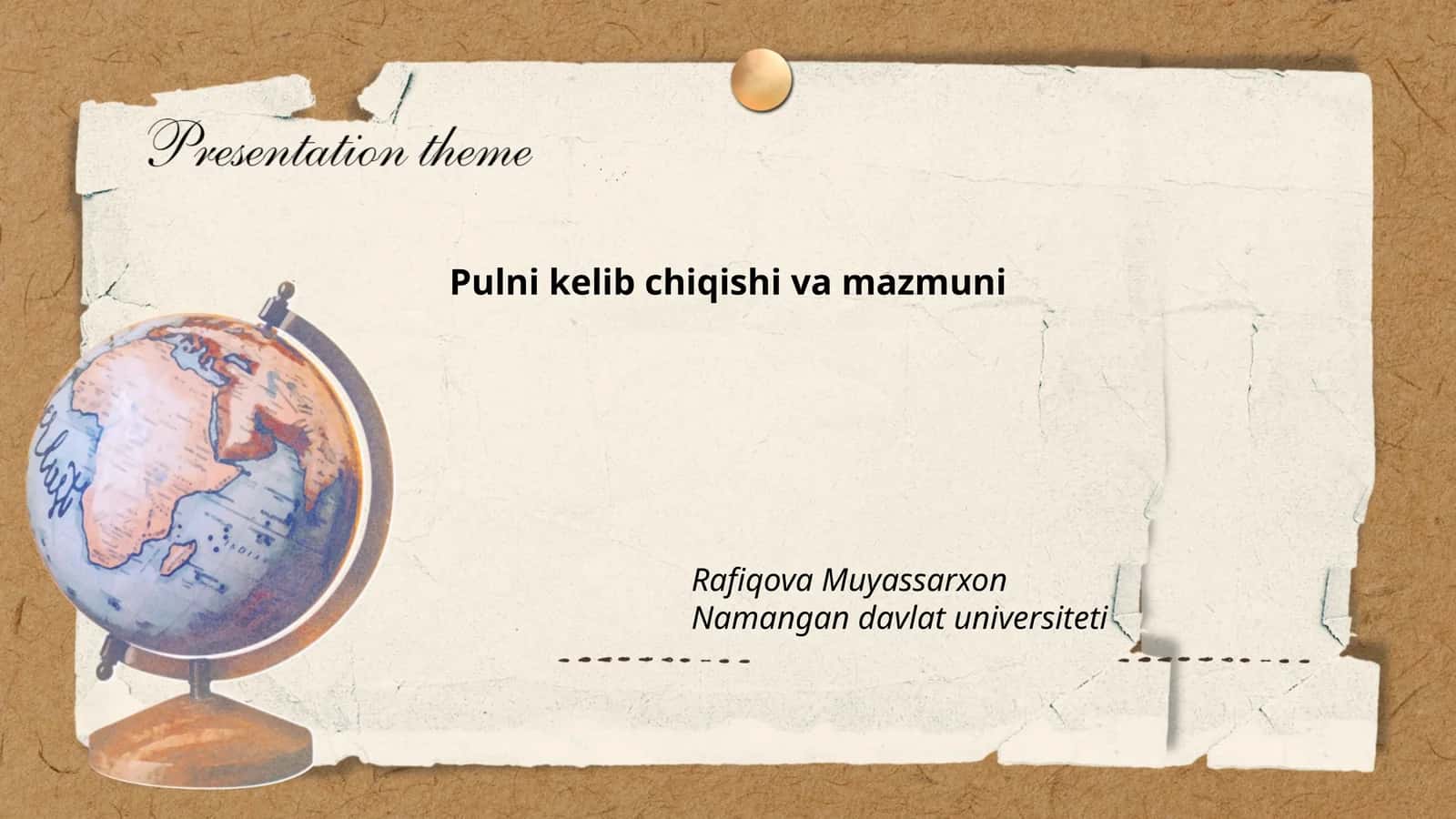 Pulni kelib chiqishi va mazmuni