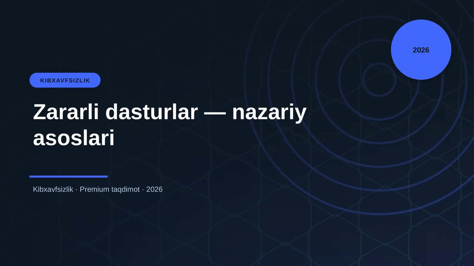 Zararli dasturlar — nazariy asoslari