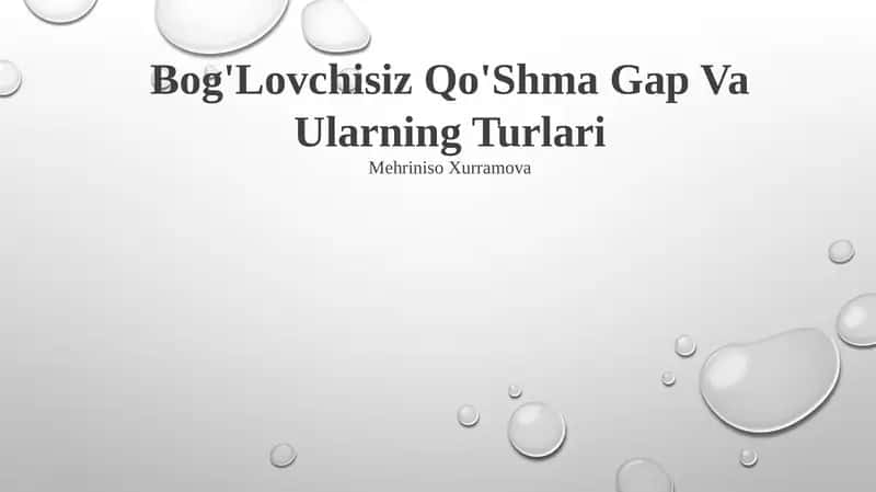 Bog'Lovchisiz Qo'Shma Gap Va Ularning Turlari