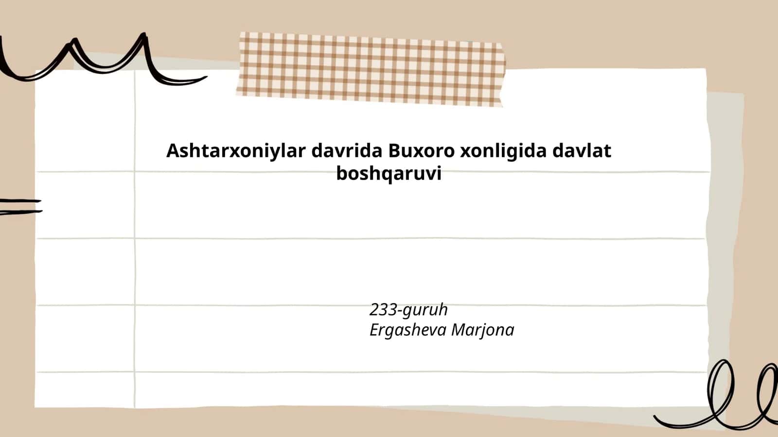 Ashtarxoniylar davrida Buxoro xonligida davlat boshqaruvi