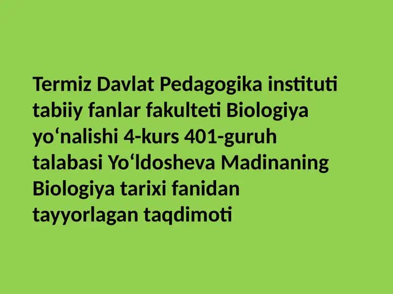 Seleksiya va Evolyutsiya ta'limoti