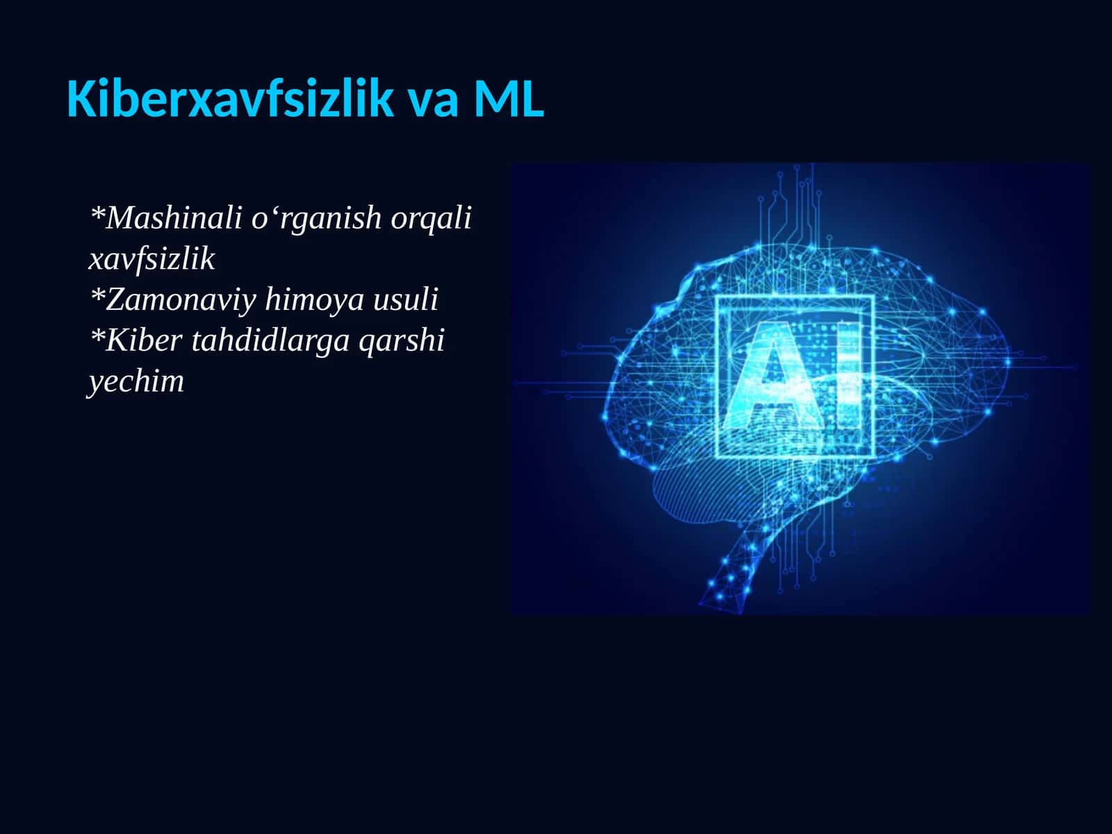 Kiberxavfsizik va mashinali o'rganish