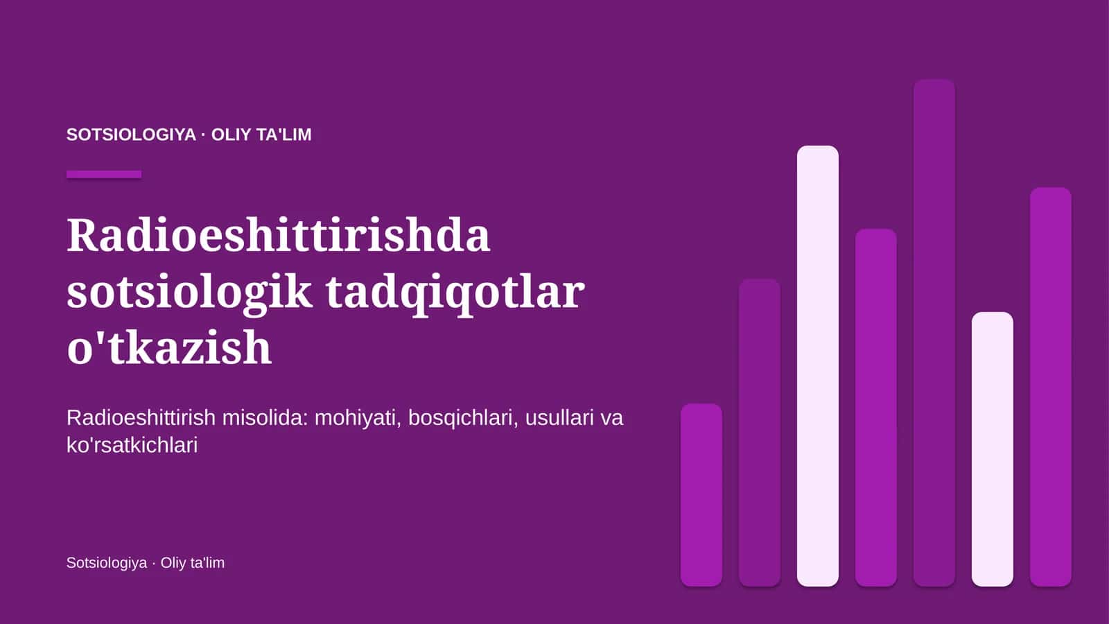 Radioeshittirishda sotsiologik tadqiqotlar o'tkazish