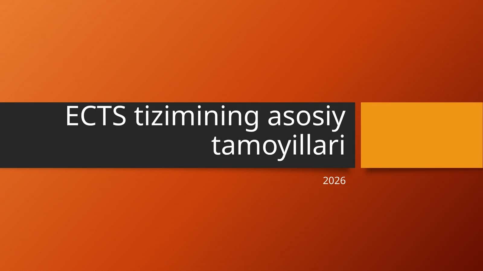 ECTS ning asosiy tamoyillari