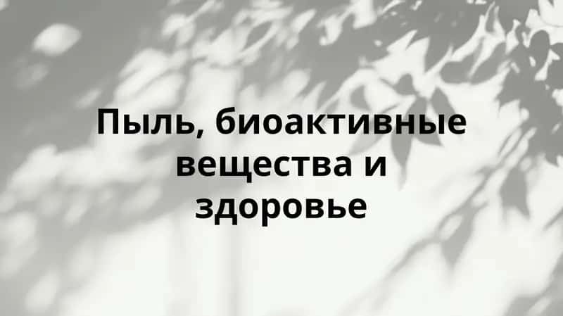 Пыль, биоактивные вещества и здоровье