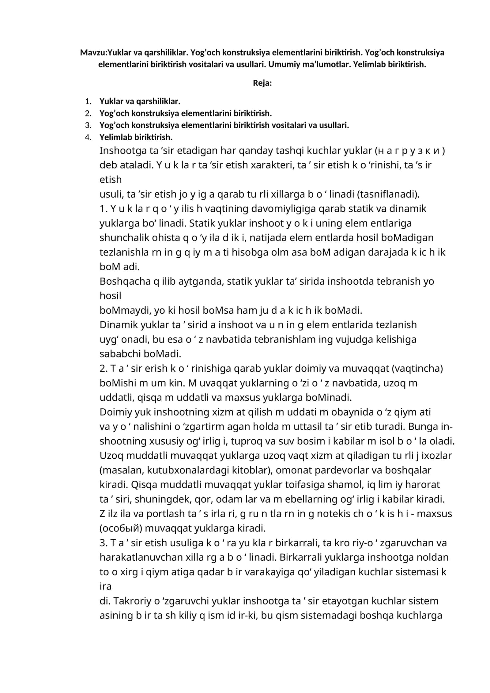 Yog’och konstruksiya elementlarini biriktirish