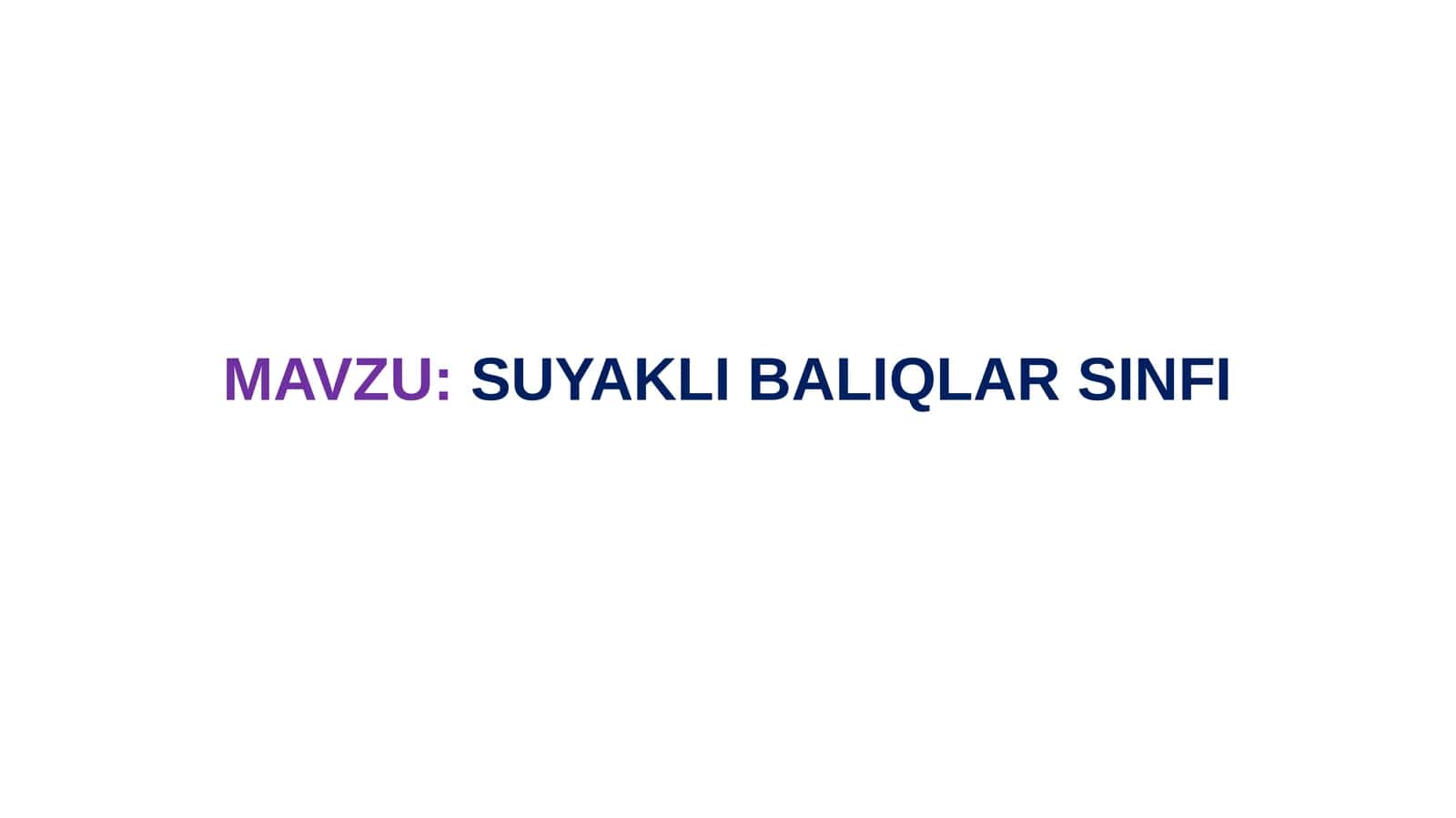SUYAKLI BALIQLAR SINFI
