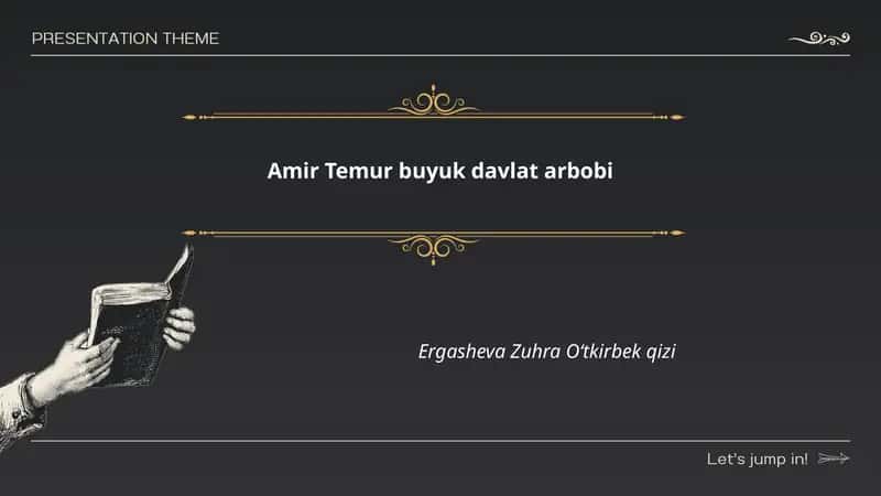 Amir Temur buyuk davlat arbobi