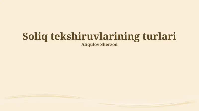 Ofisda soliq tekshiruvi