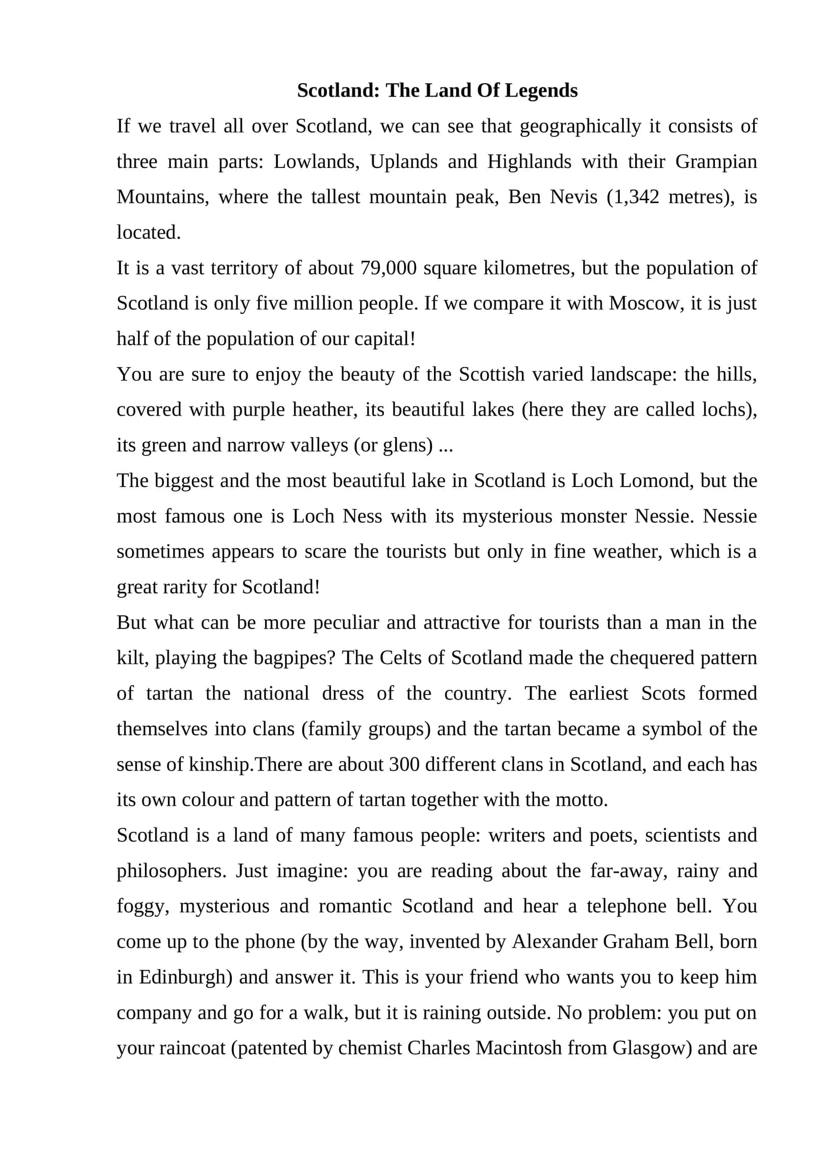 Scotland: The Land Of Legends