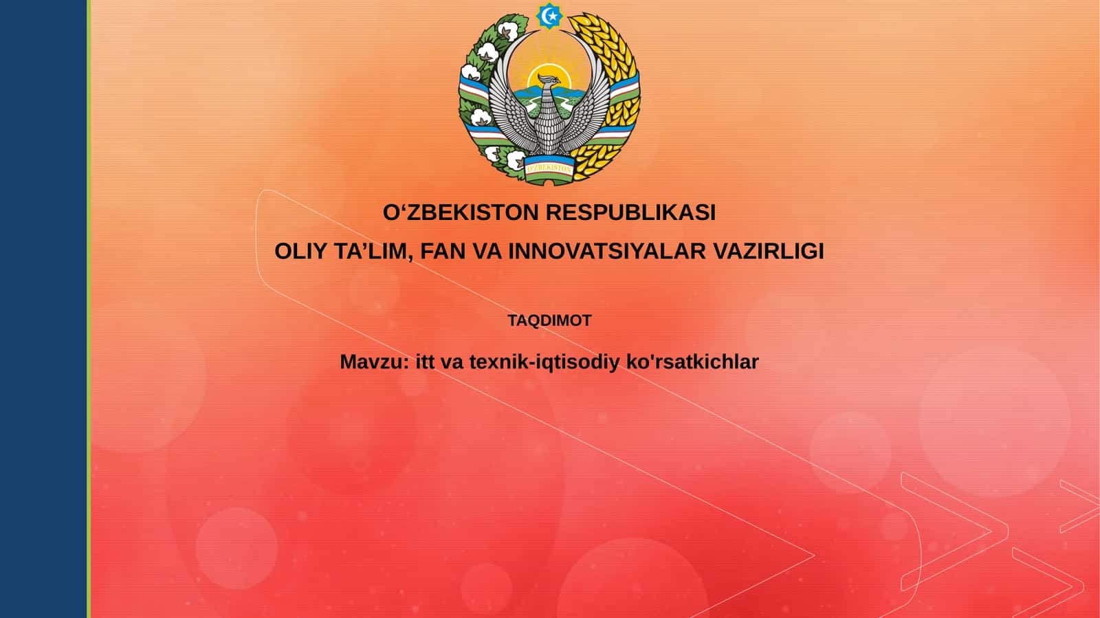 Texnik-iqtisodiy ko'rsatkichlar