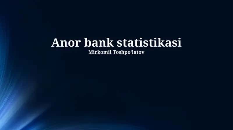 Anor bank statistikasi