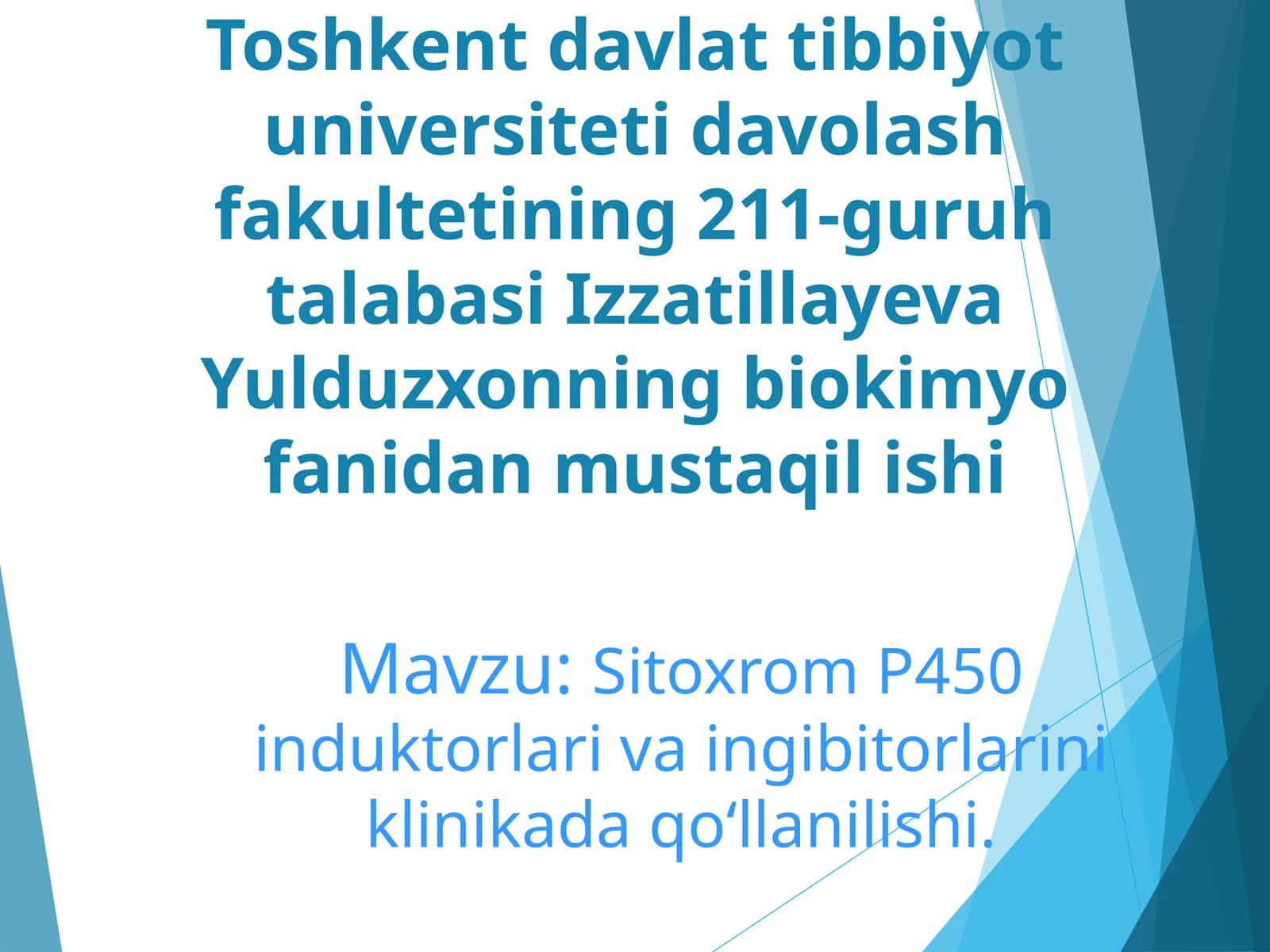 Sitoxrom P450 Induktorlari va Ingibitorlari