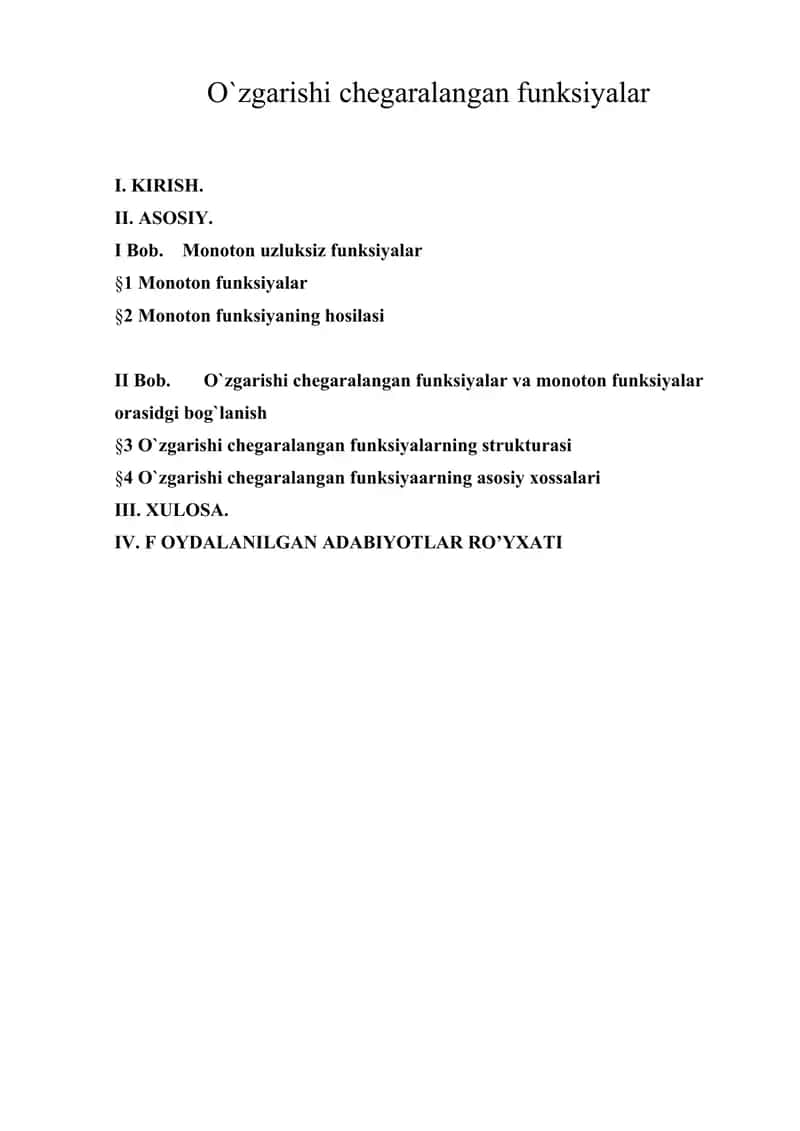 O`zgarishi chegaralangan funksiyalar