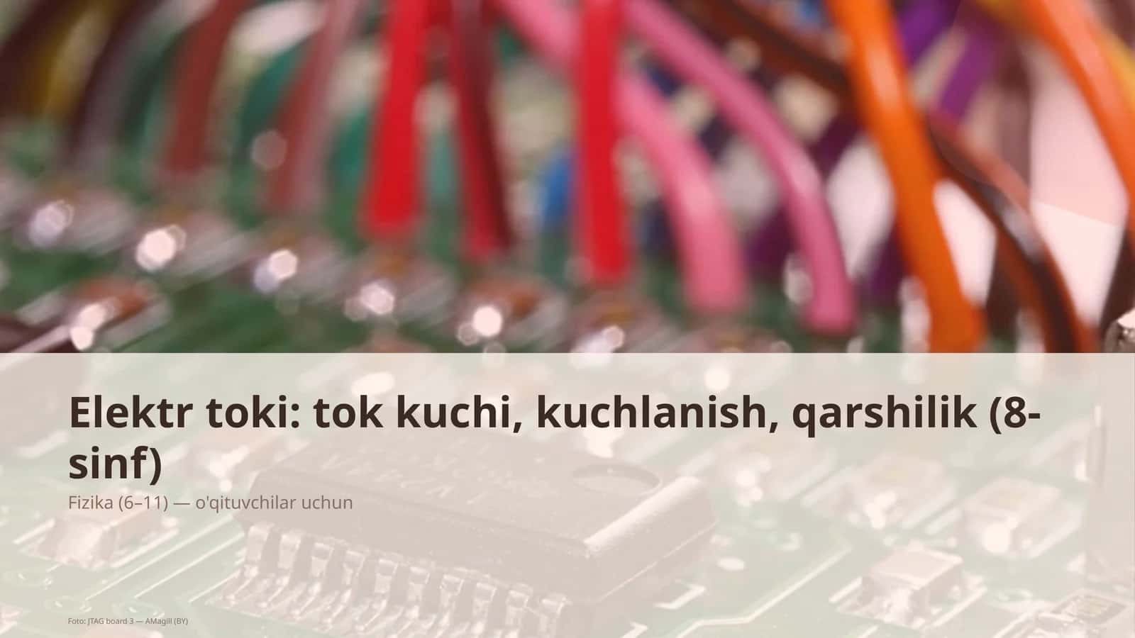 Elektr toki: tok kuchi, kuchlanish, qarshilik (8-sinf)