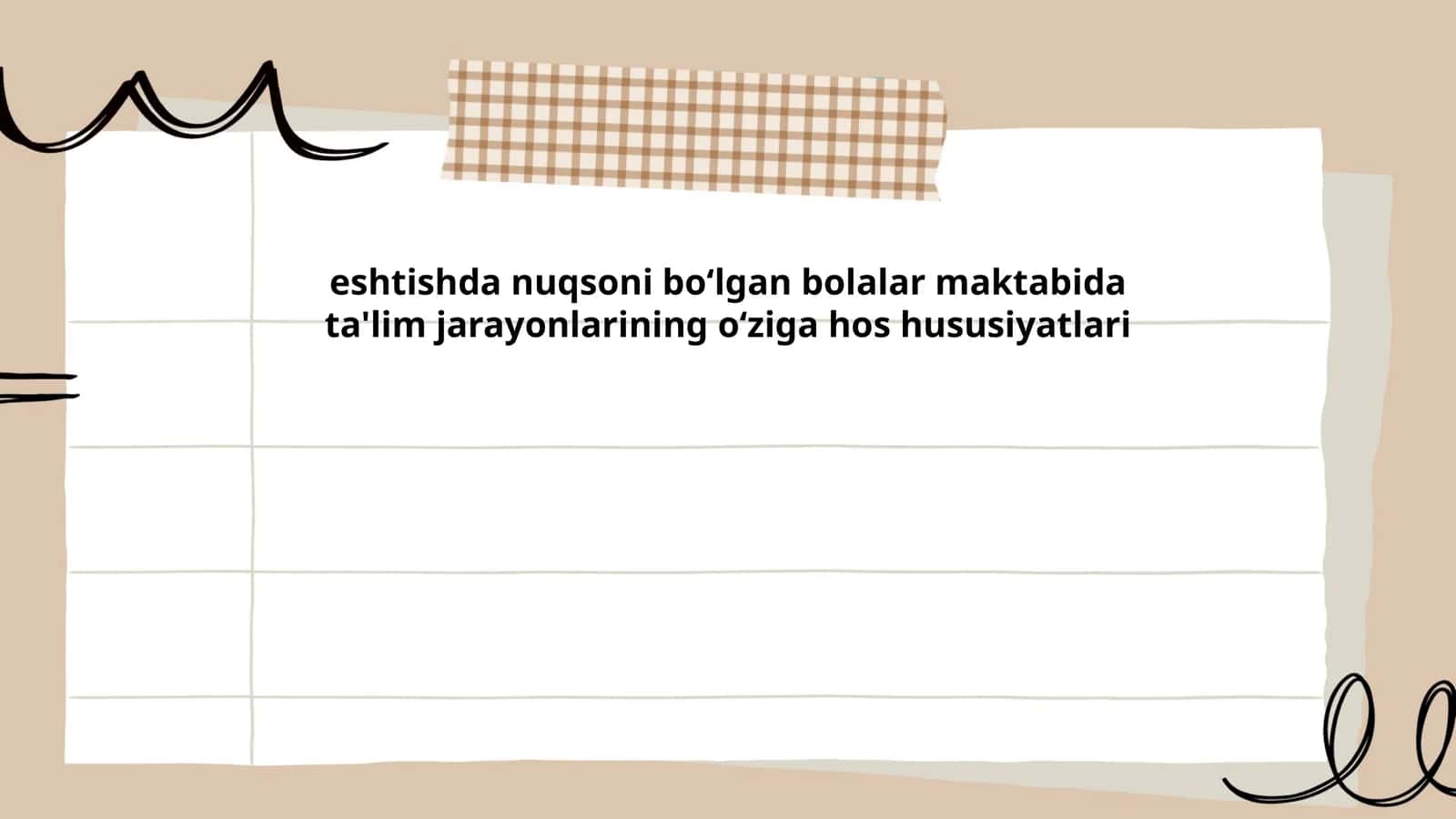 Eshtishda nuqsoni boʻlgan bolalar maktabida ta'lim jarayonlarining oʻziga hos hususiyatlari
