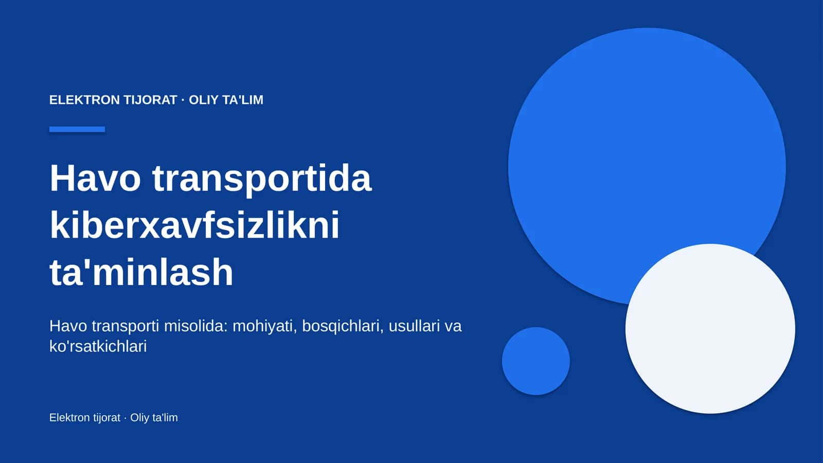 Havo transportida kiberxavfsizlikni ta'minlash